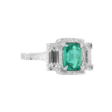 Amelius Emerald Diamond Engagement Ring