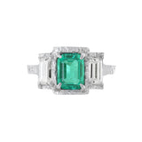 Amelius Emerald Diamond Engagement Ring