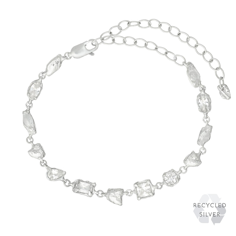 Ara White Sapphire Argenti Recycled Silver Bracelet