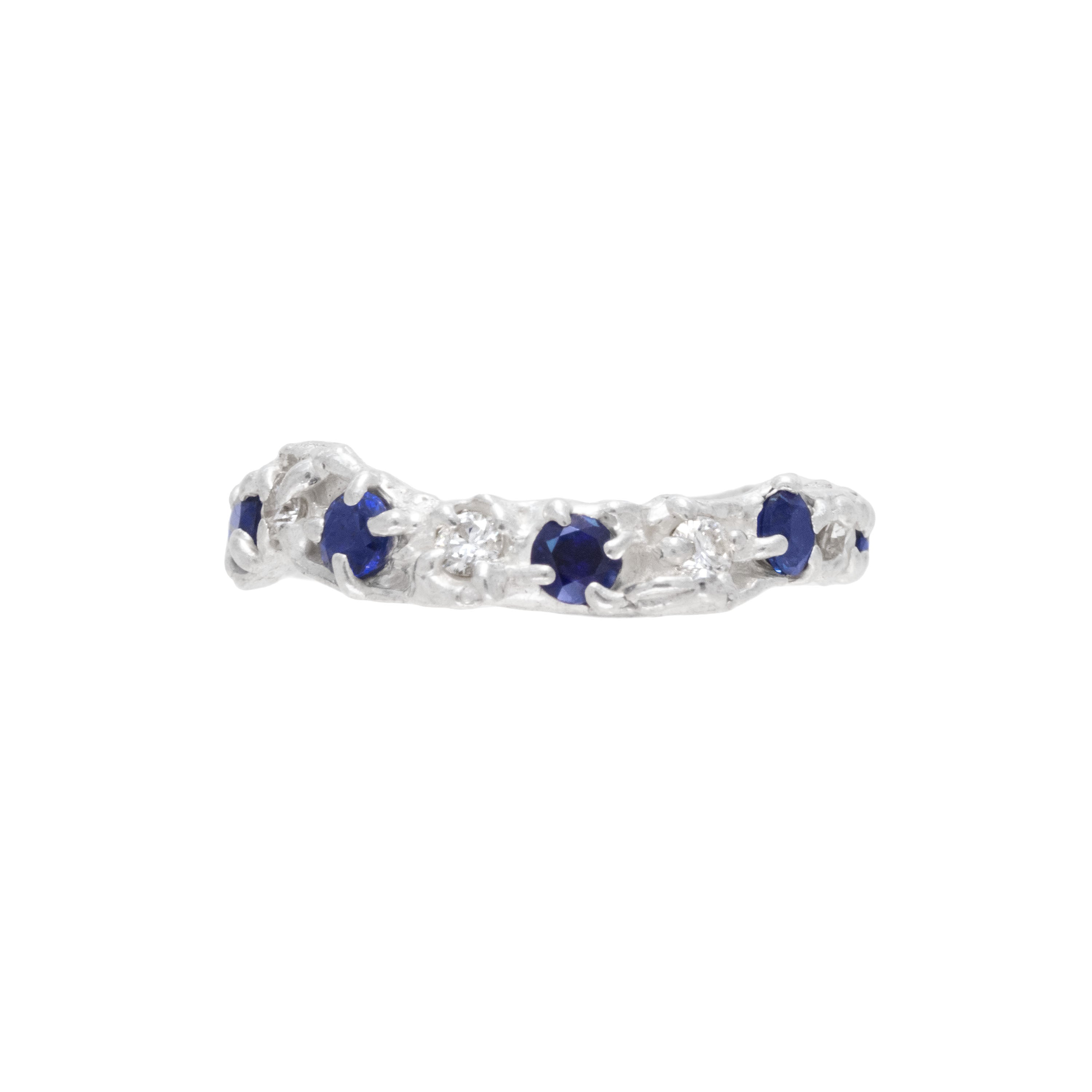 Alba Sapphire Moissanite Argenti Ring