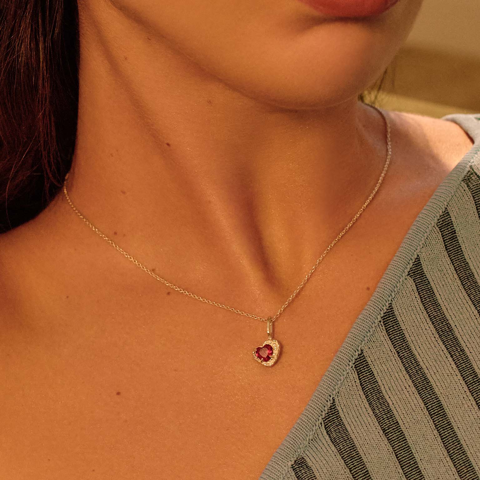 Red Heart Ruby Pendant