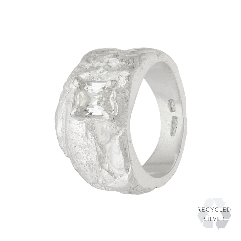 Kai White Sapphire Argenti Recycled Silver Ring