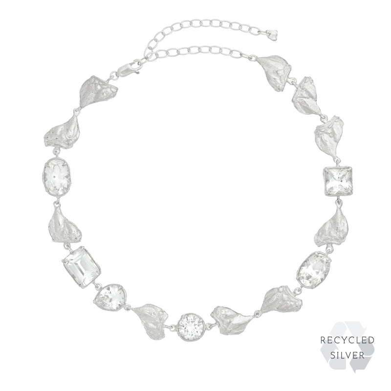 Mea White Sapphire Argenti Recycled Silver Necklace