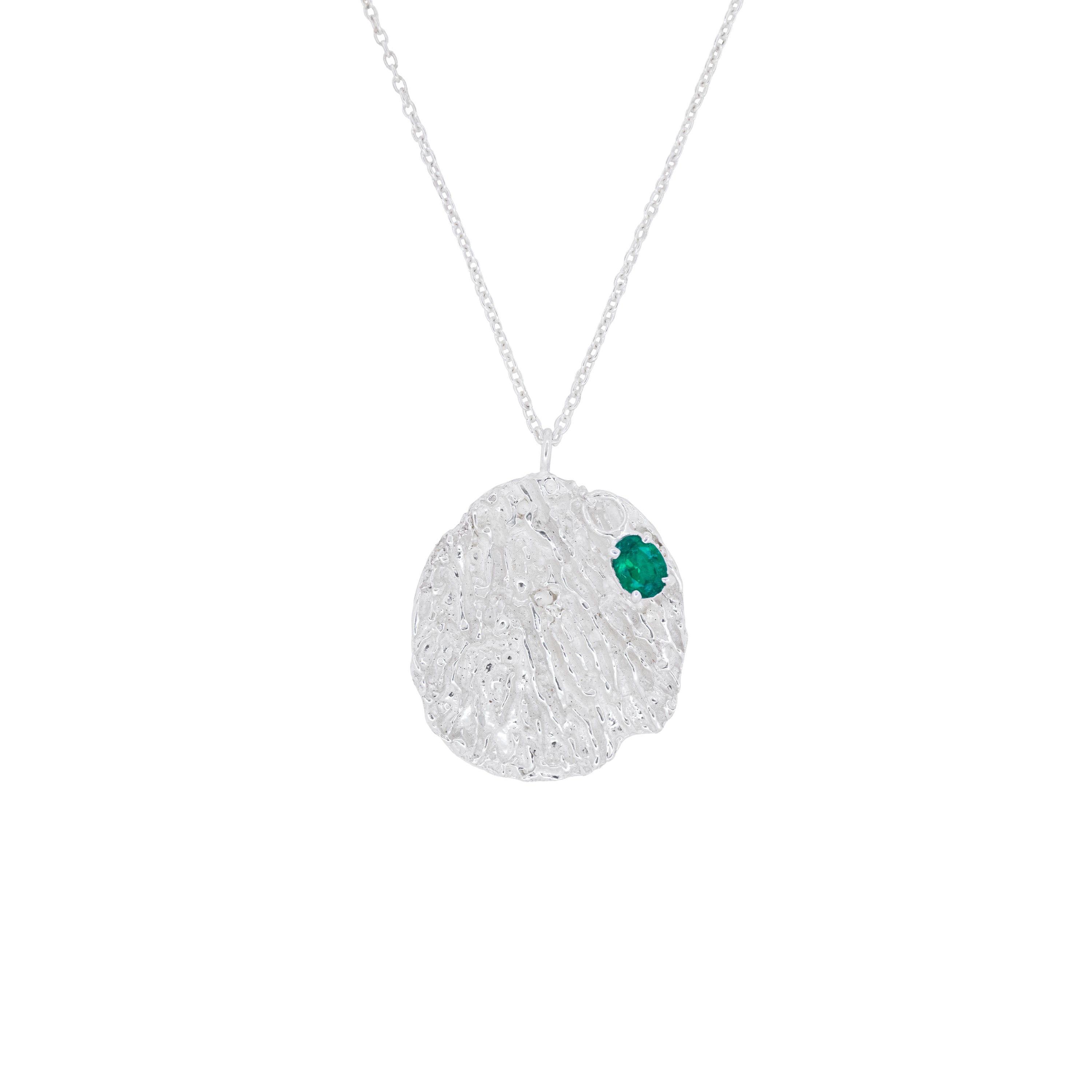 Maitake Emerald Argenti Medallion Necklace