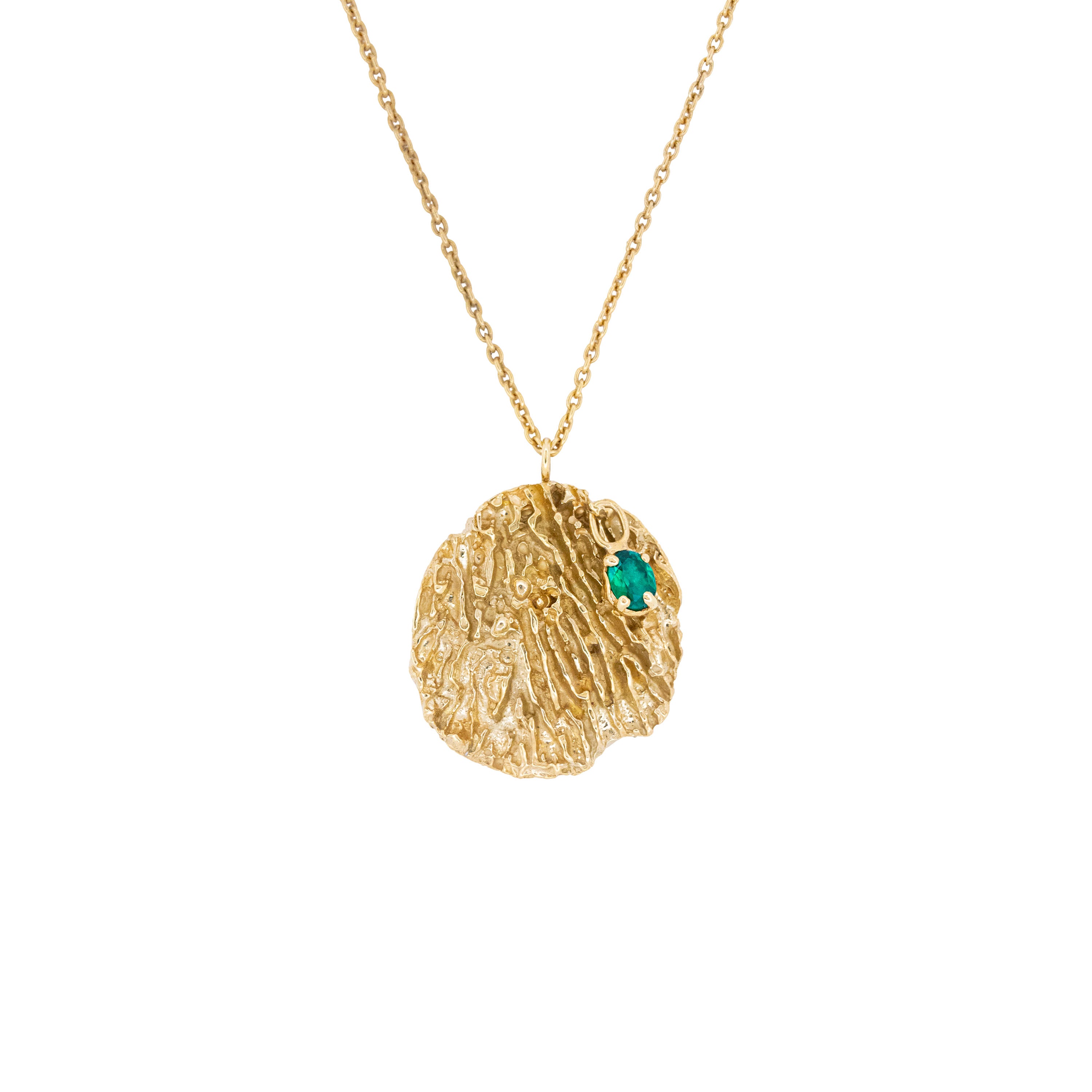 Maitake Emerald Medallion Necklace