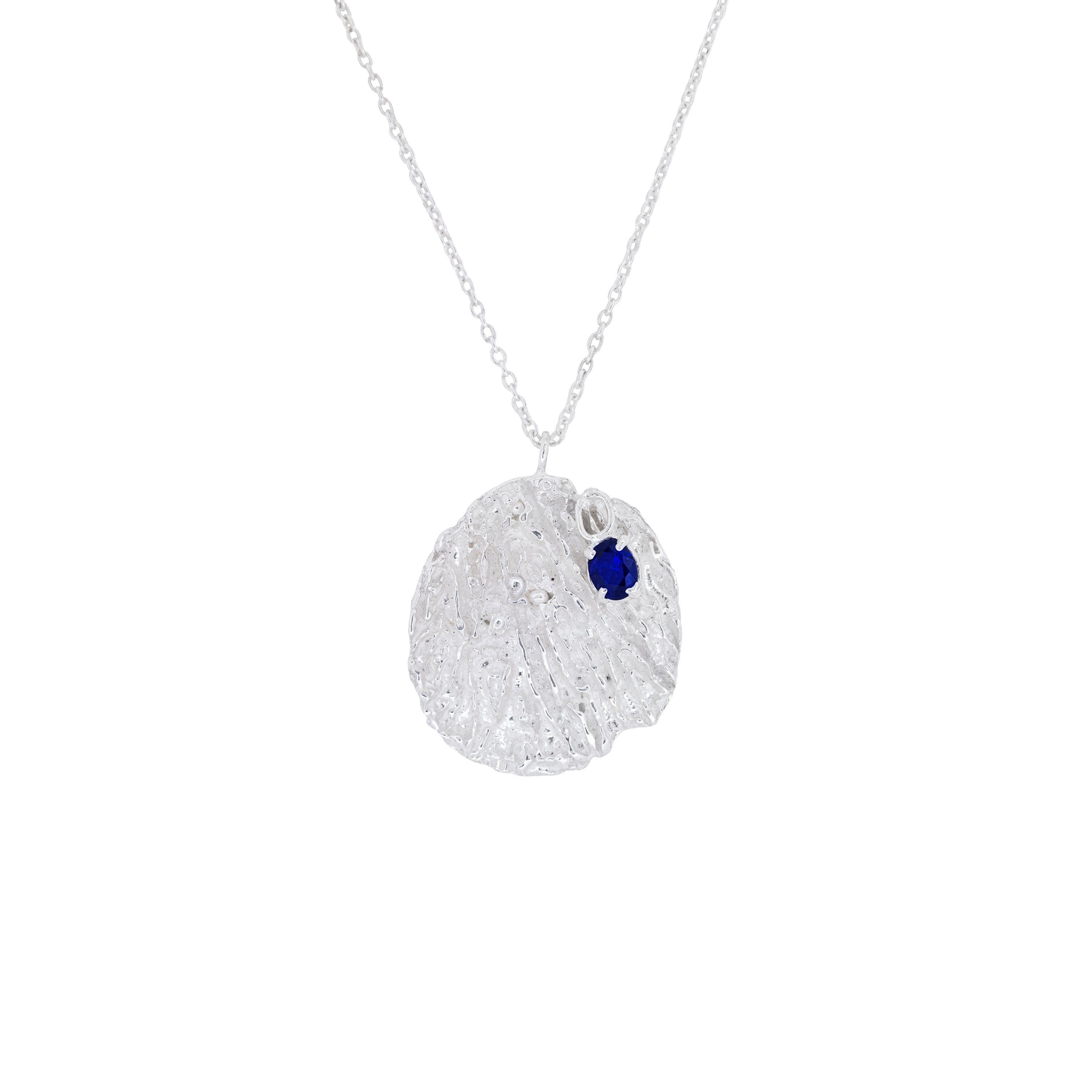 Maitake Sapphire Argenti Medallion Necklace