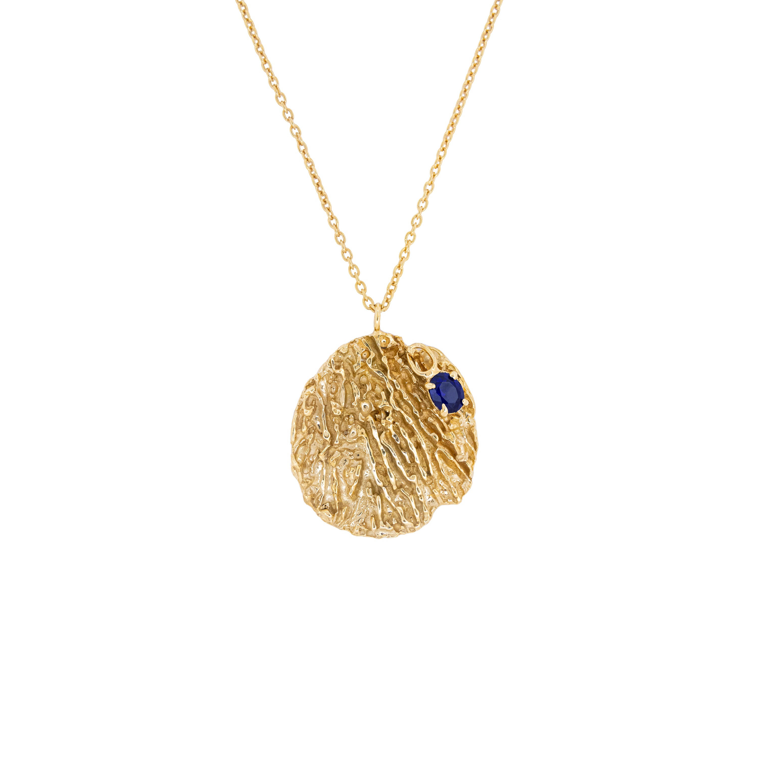 Maitake Sapphire Medallion Necklace