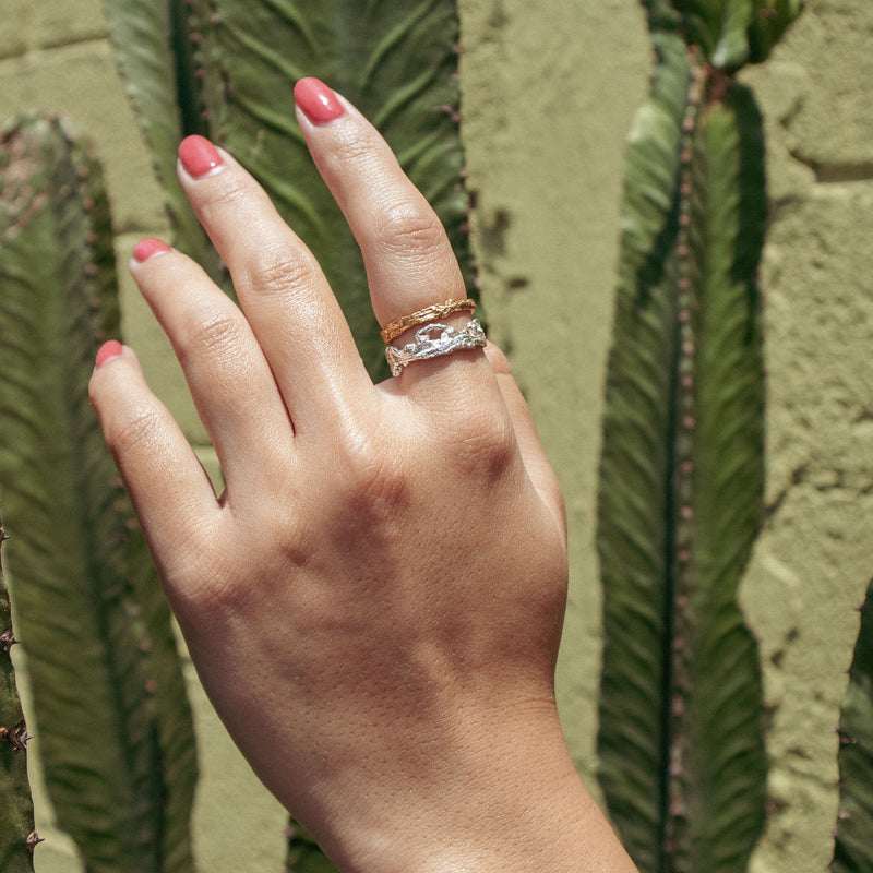 Cactus Argenti Duo Stacking Rings Set