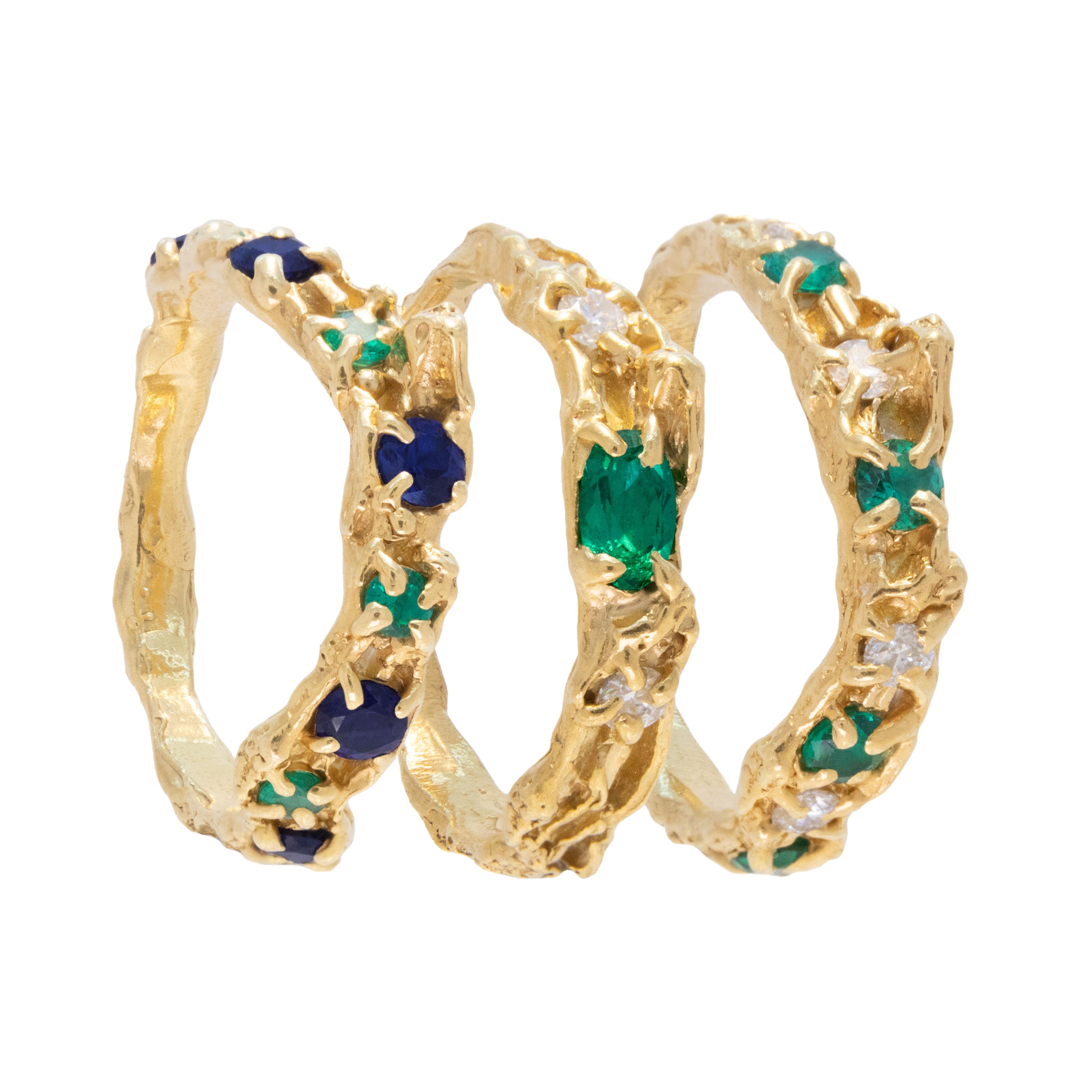 Mushroom Aurum Trio Stacking Ring Set