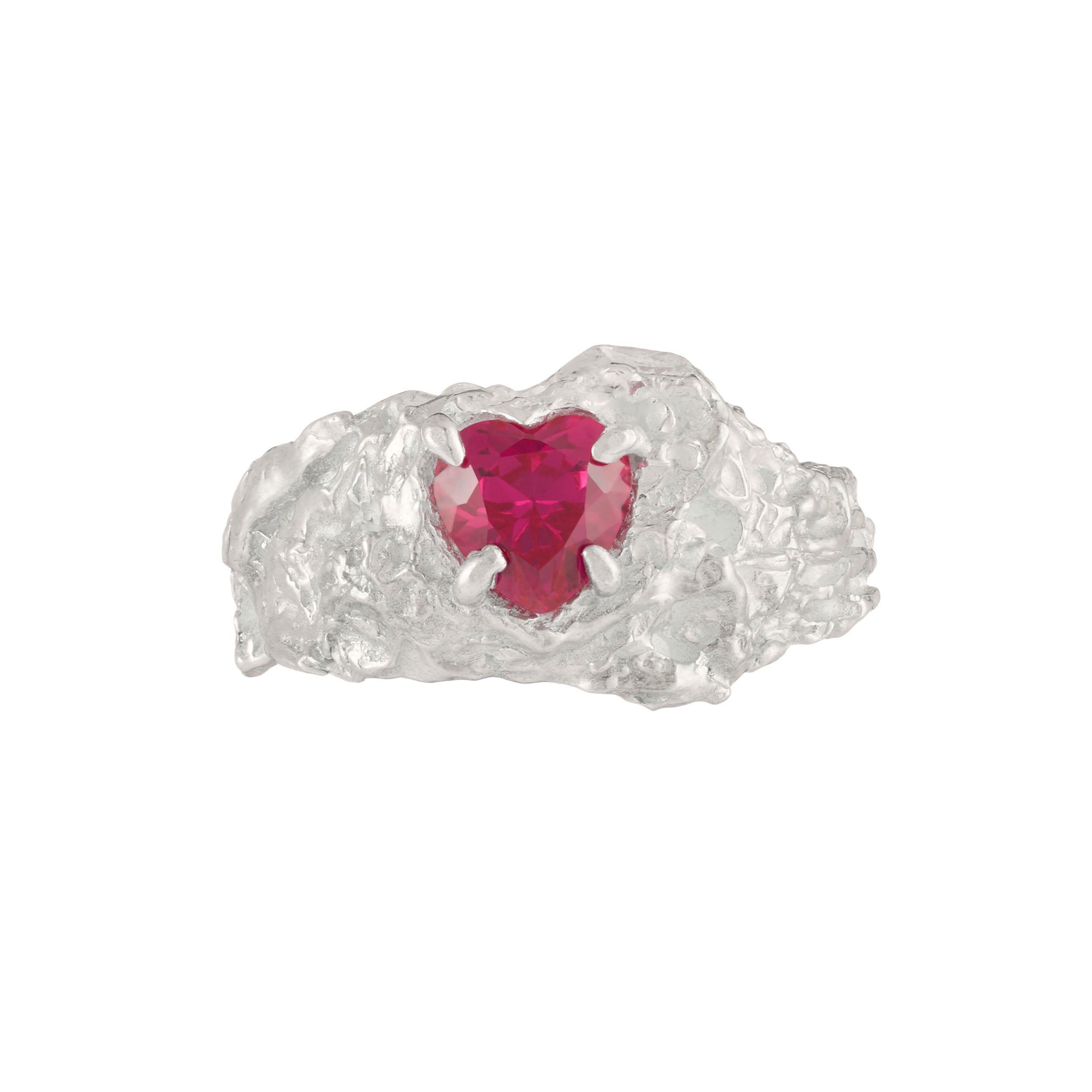 Red Heart Ruby Argenti Ring