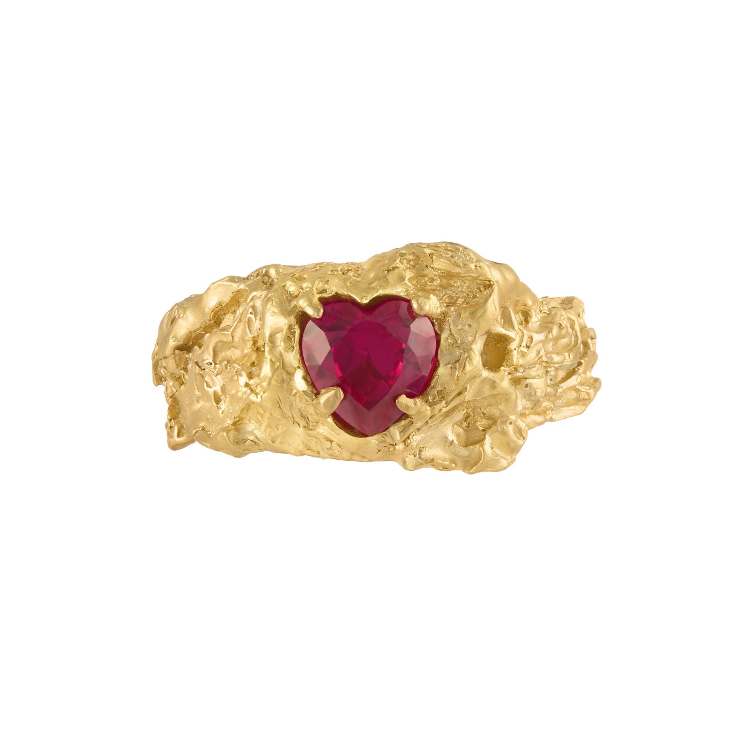 Red Heart Ruby Ring