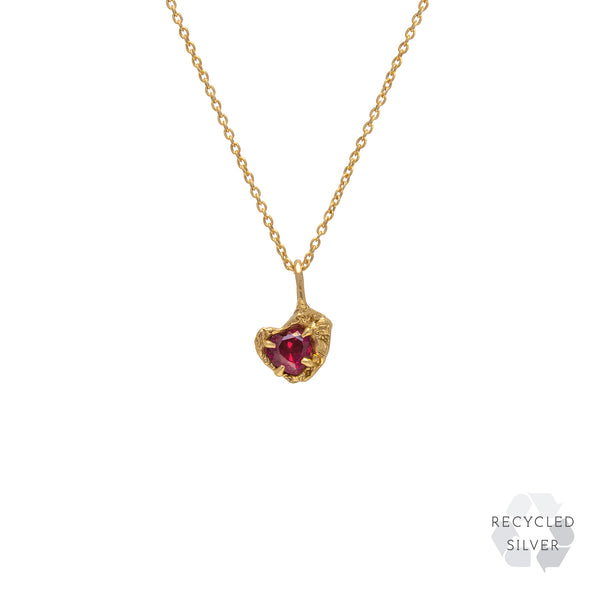 1.45 Carat 14K Rose Gold Necklace Natural Heart Ruby For Sale | Galaxy Gold  Inc.