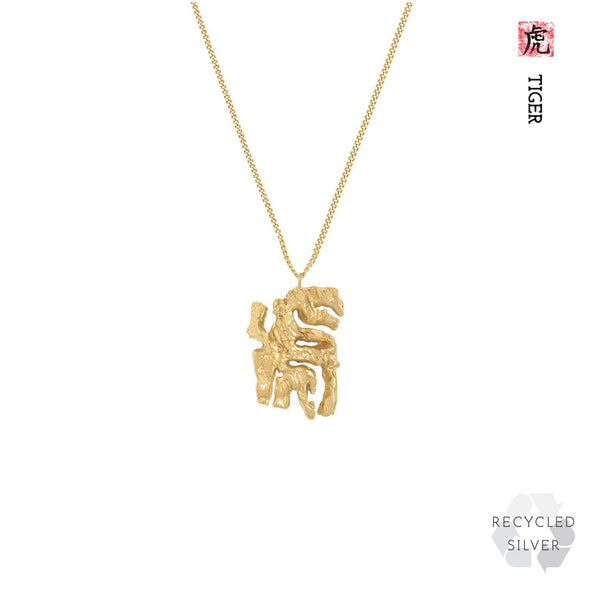 Buy Tiger Necklace in 18ct Gold Plated Sterling Silver, Cute Fun and Quirky  Jewellery, Gold Tiger, Nature Inspired Animal Pendant Online in India - Etsy